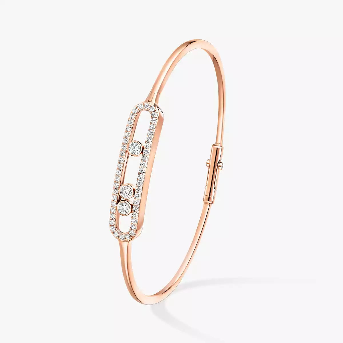 [Clover Jewelry]Move Pavé Diamond Bangle Bracelet M