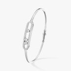 [Clover Jewelry]Move Pavé Diamond Bangle Bracelet M