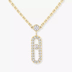 [Clover Jewelry]2 Rows Rose Gold Diamond Pave_ Necklace Move Uno
