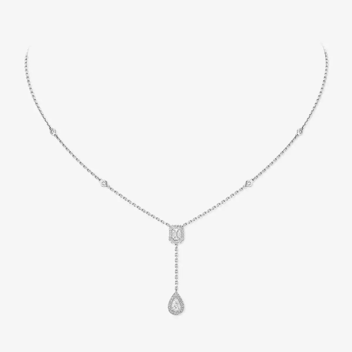 [Clover Jewelry]Gold Diamond Tie Necklace
