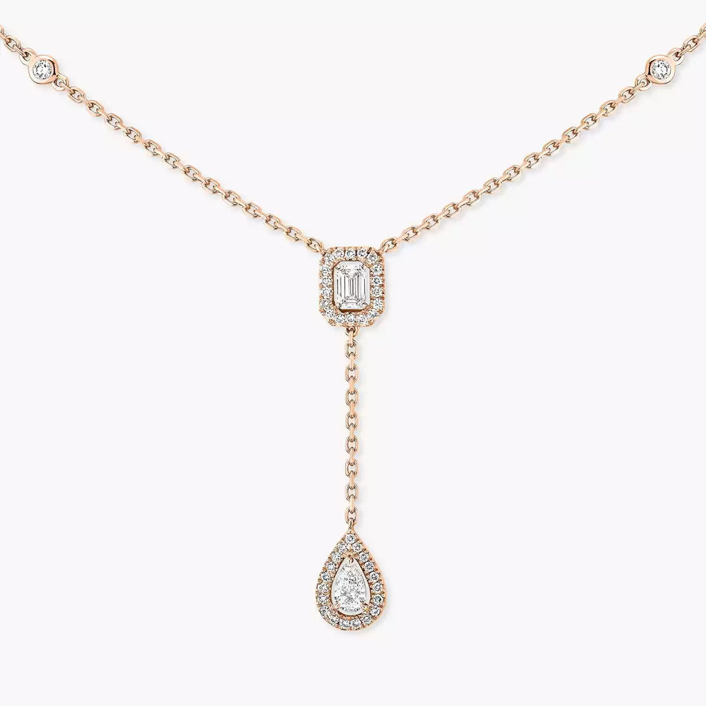 [Clover Jewelry]Gold Diamond Tie Necklace