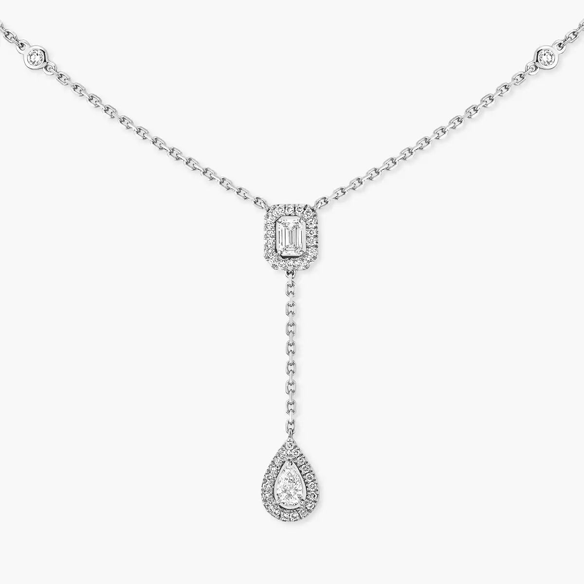[Clover Jewelry]Gold Diamond Tie Necklace