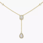 [Clover Jewelry]Gold Diamond Tie Necklace