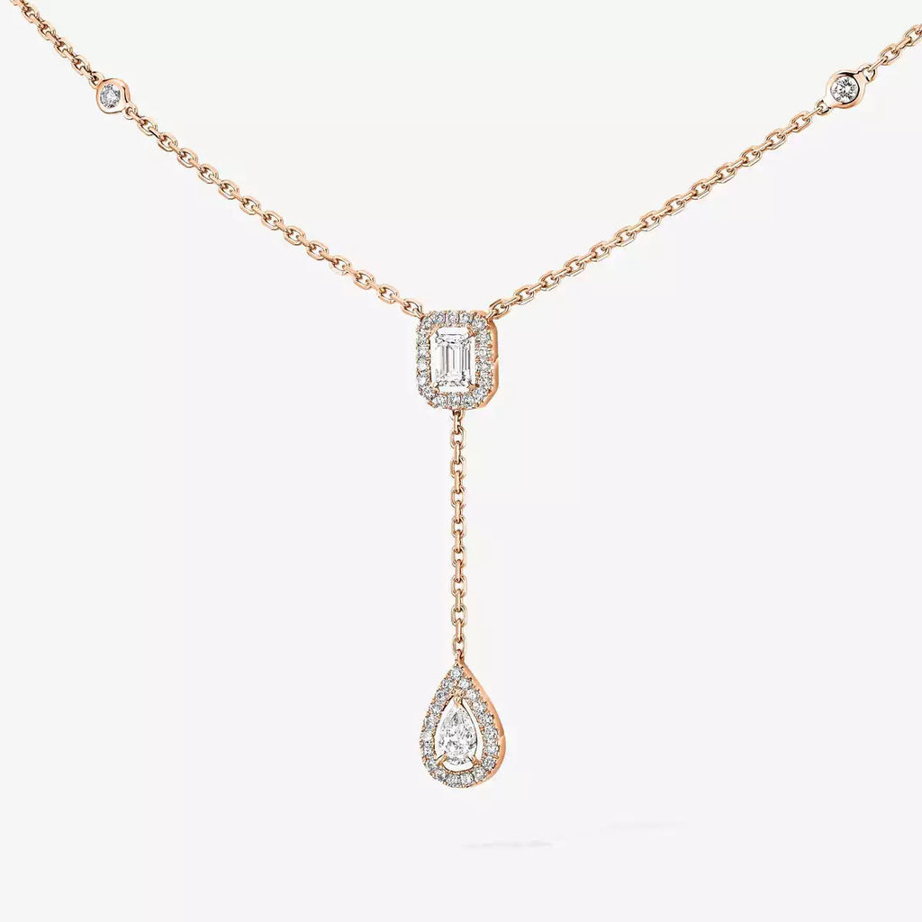 [Clover Jewelry]Gold Diamond Tie Necklace