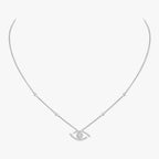 [Clover Jewelry]Pave_ Diamond Necklace Lucky Eye