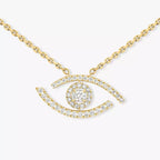 [Clover Jewelry]Pave_ Diamond Necklace Lucky Eye