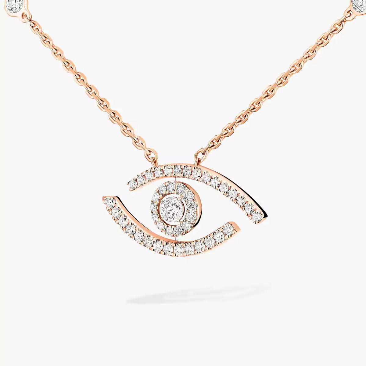 [Clover Jewelry]Pave_ Diamond Necklace Lucky Eye