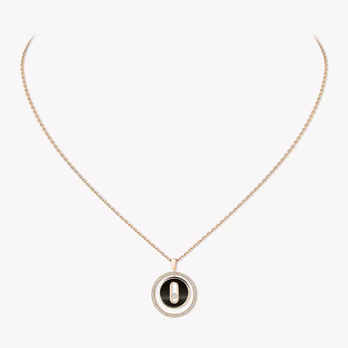 [Clover Jewelry]Lucky Move Diamond Necklace in Rose Gold and White Mother-of-Pearl