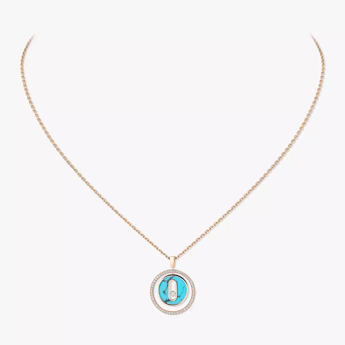 [Clover Jewelry]Lucky Move Diamond Necklace in Rose Gold and White Mother-of-Pearl