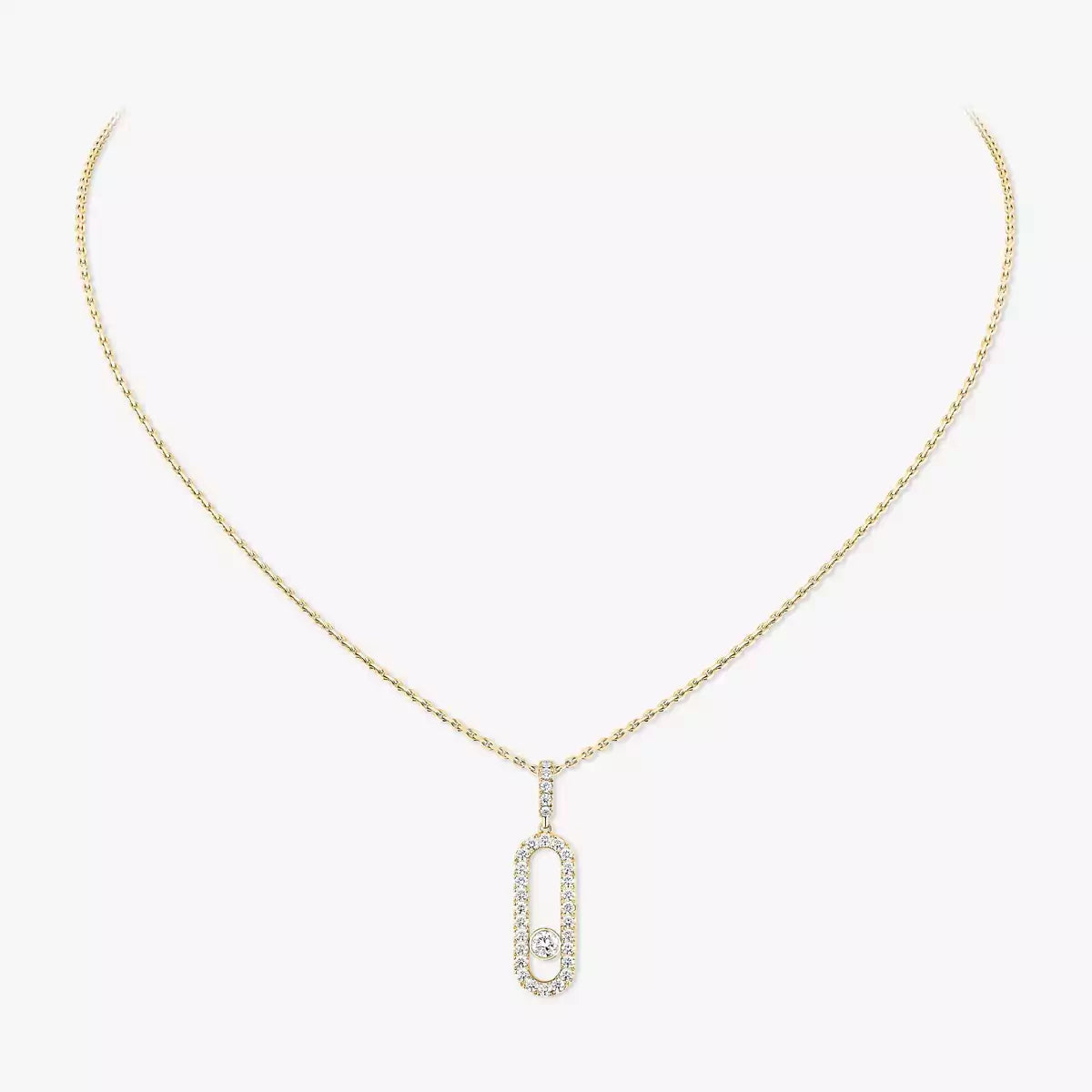 [Clover Jewelry]Move Uno Diamond Necklace in Rose Gold