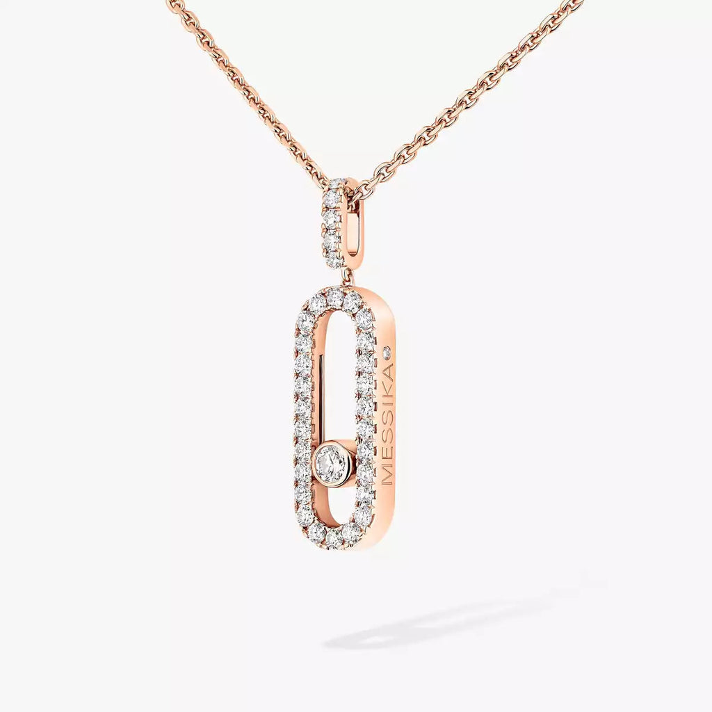 [Clover Jewelry]Move Uno Diamond Necklace in Rose Gold