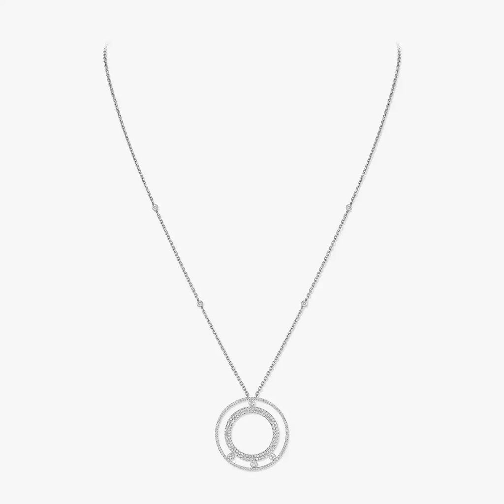 [Clover Jewelry]Move Romane Long Pave_-Set Diamond Necklace