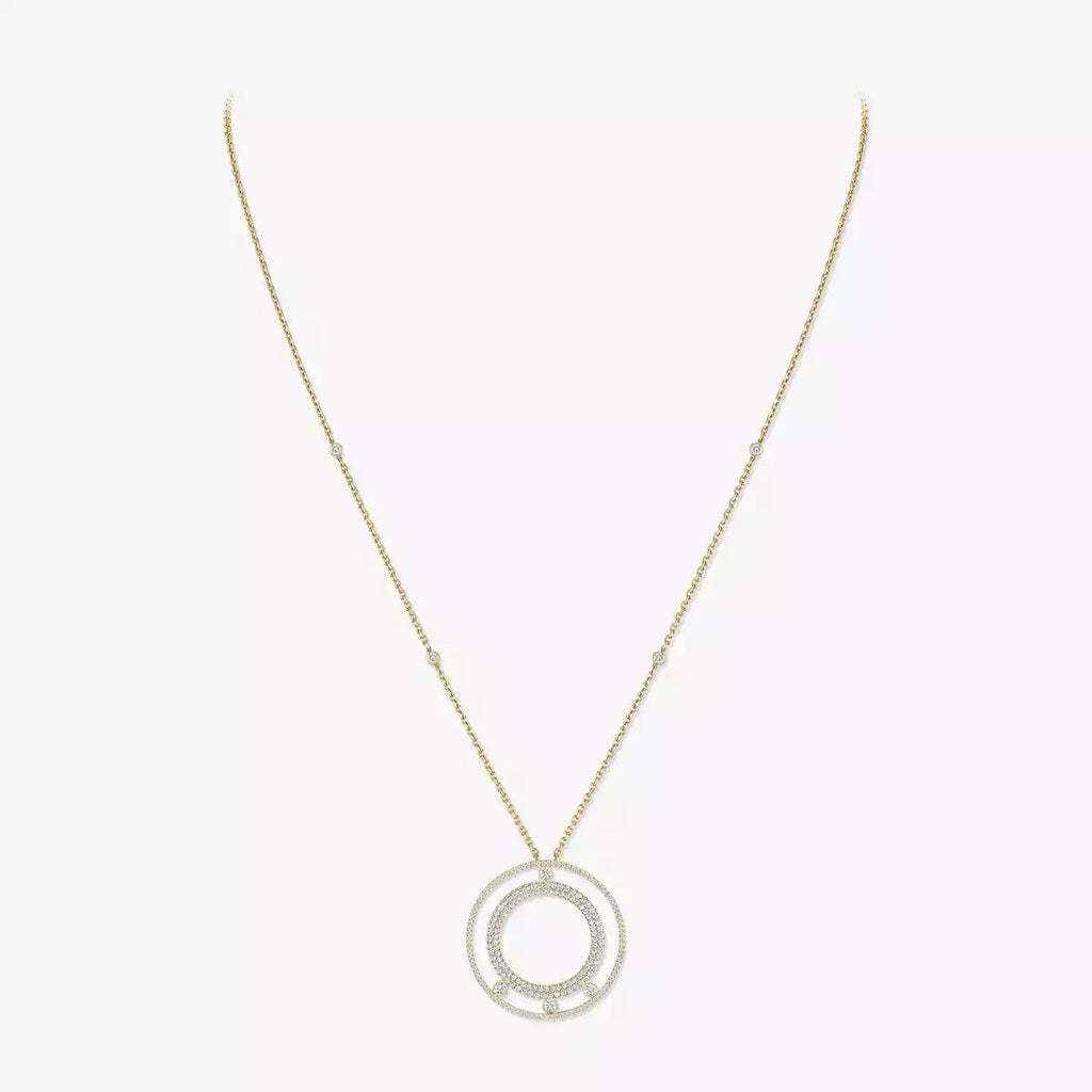 [Clover Jewelry]Move Romane Long Pave_-Set Diamond Necklace