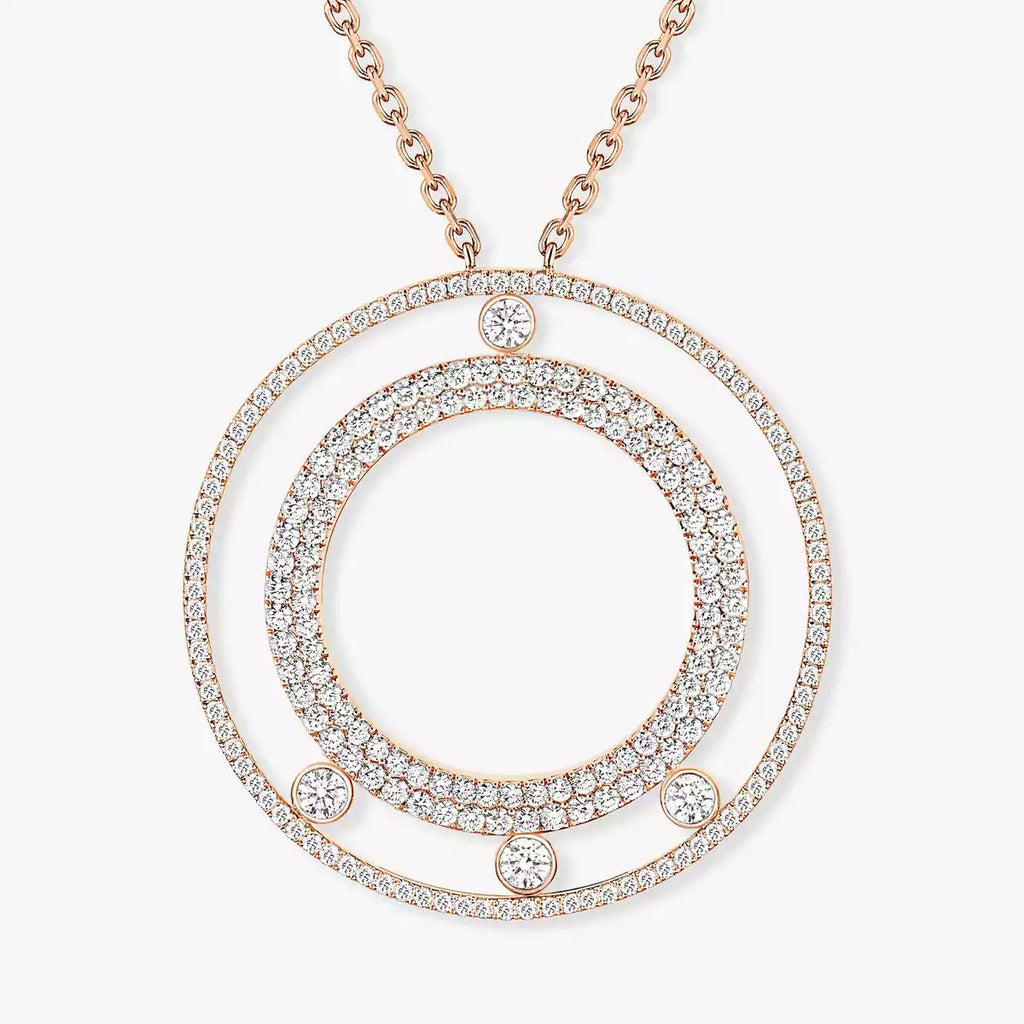 [Clover Jewelry]Move Romane Long Pave_-Set Diamond Necklace