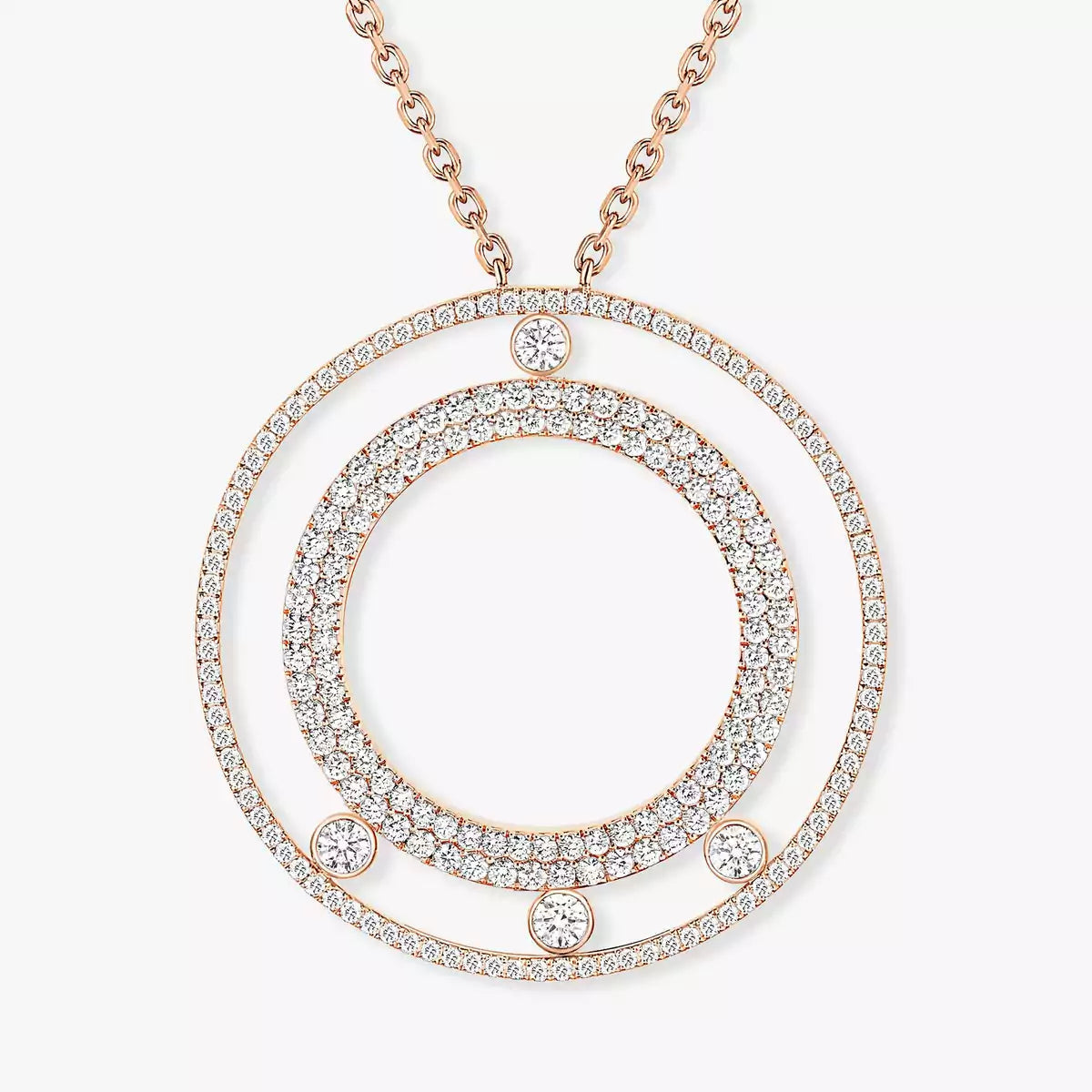 [Clover Jewelry]Move Romane Long Pave_-Set Diamond Necklace
