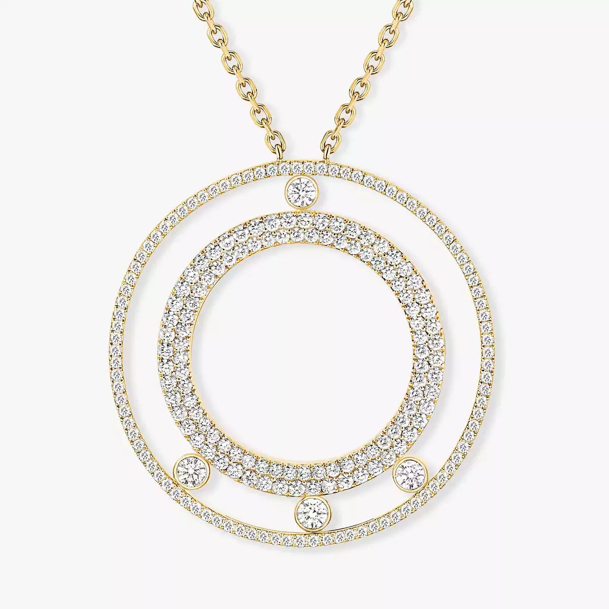 [Clover Jewelry]Move Romane Long Pave_-Set Diamond Necklace