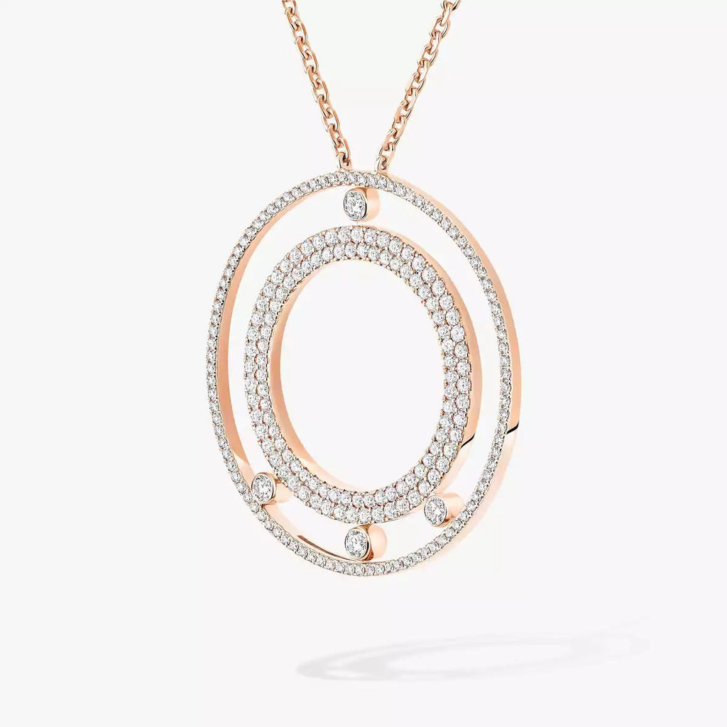 [Clover Jewelry]Move Romane Long Pave_-Set Diamond Necklace