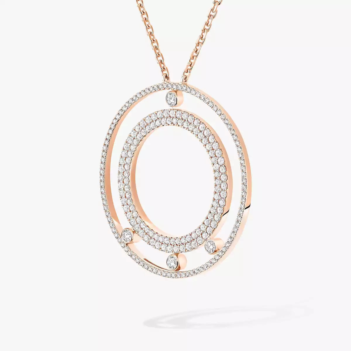 [Clover Jewelry]Move Romane Long Pave_-Set Diamond Necklace