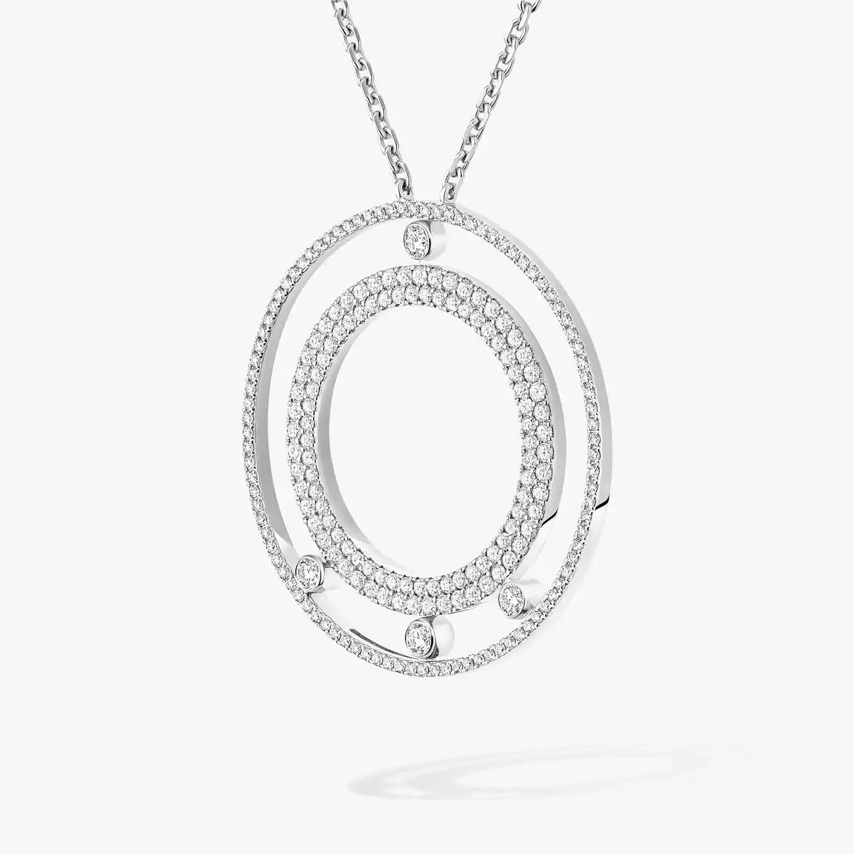 [Clover Jewelry]Move Romane Long Pave_-Set Diamond Necklace