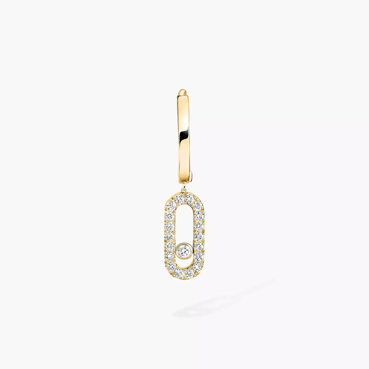 [Clover Jewelry]Move Uno Single Diamond Hoop Earring