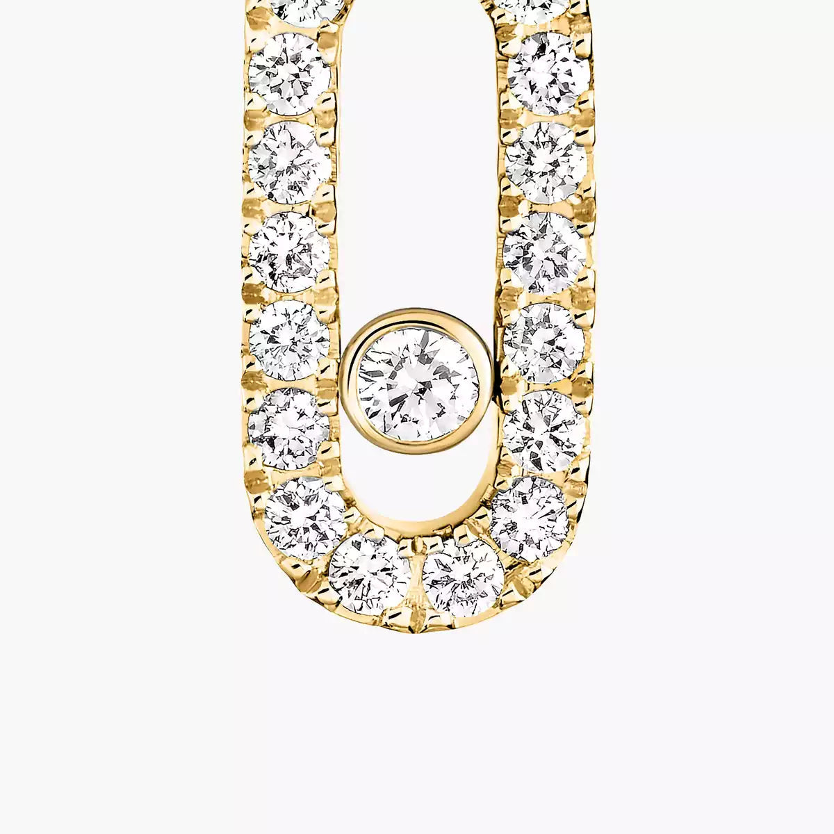 [Clover Jewelry]Move Uno Single Diamond Hoop Earring