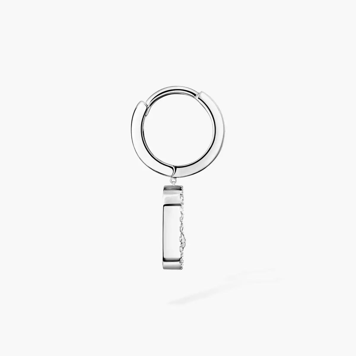 [Clover Jewelry]Move Uno Single Diamond Hoop Earring