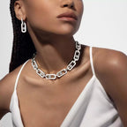 [Clover Jewelry] So Move XL Diamond Hoop Earring