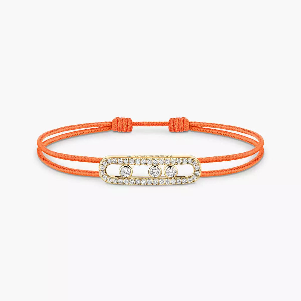 [Clover Jewelry]Messika Care(s) pink cord pavé bracelet