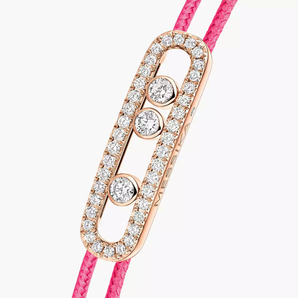 [Clover Jewelry]Messika Care(s) pink cord pavé bracelet