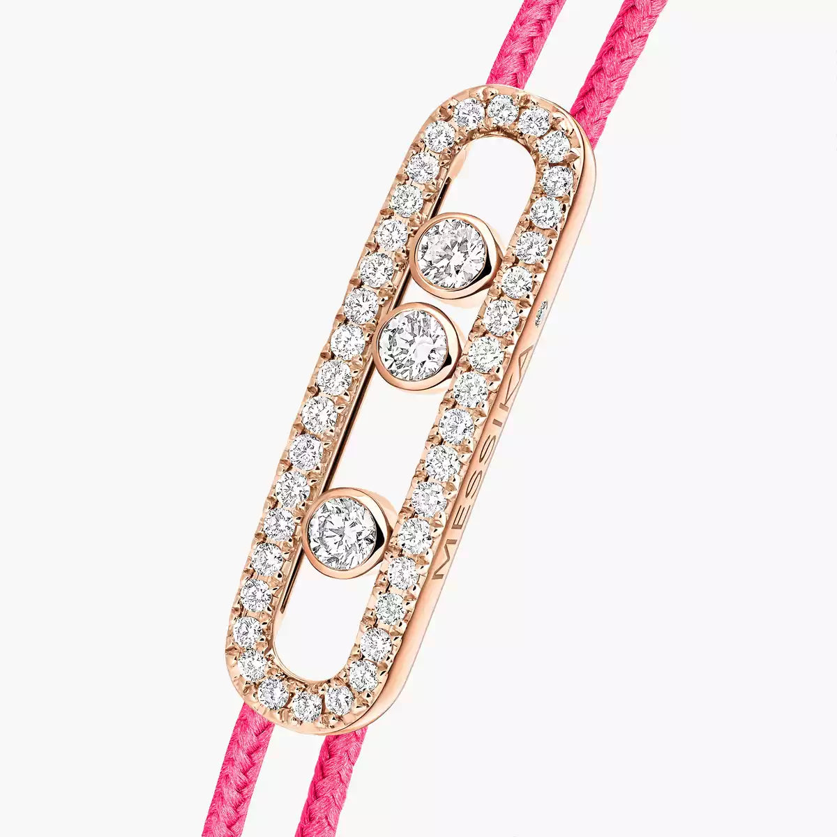 [Clover Jewelry]Messika Care(s) pink cord pavé bracelet