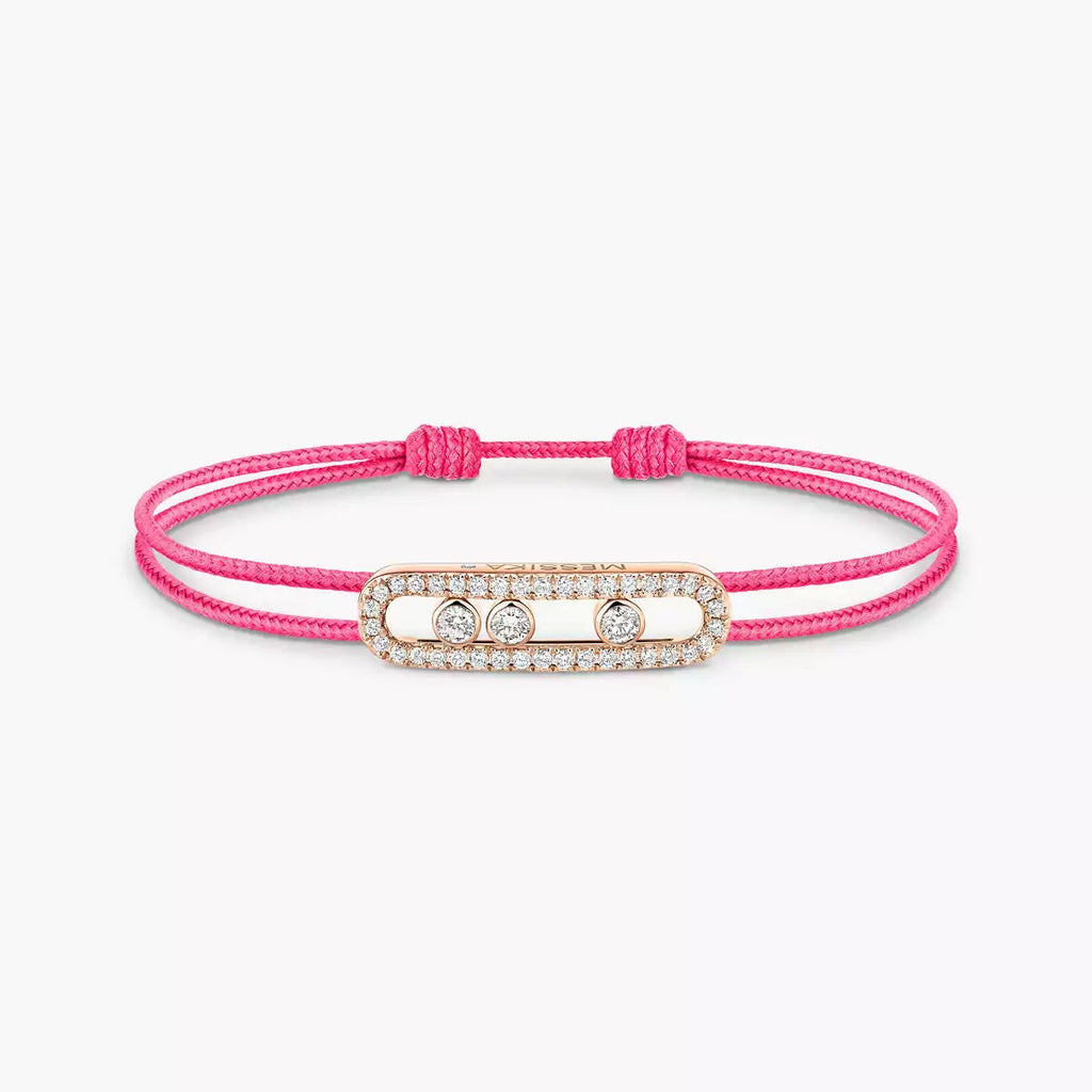 [Clover Jewelry]Messika Care(s) pink cord pavé bracelet