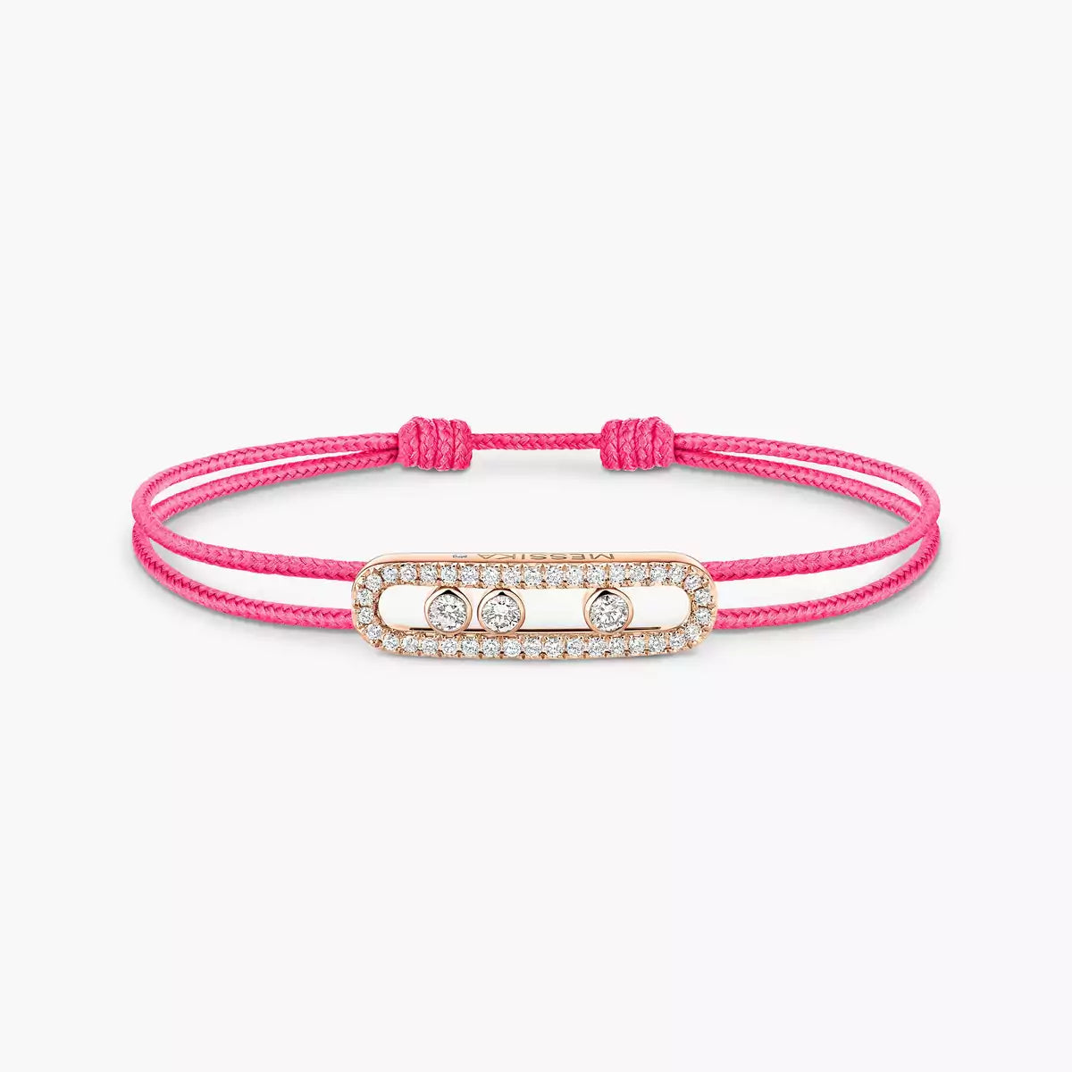 [Clover Jewelry]Messika Care(s) pink cord pavé bracelet
