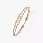 [Clover Jewelry]Messika Care(s) pink cord pavé bracelet