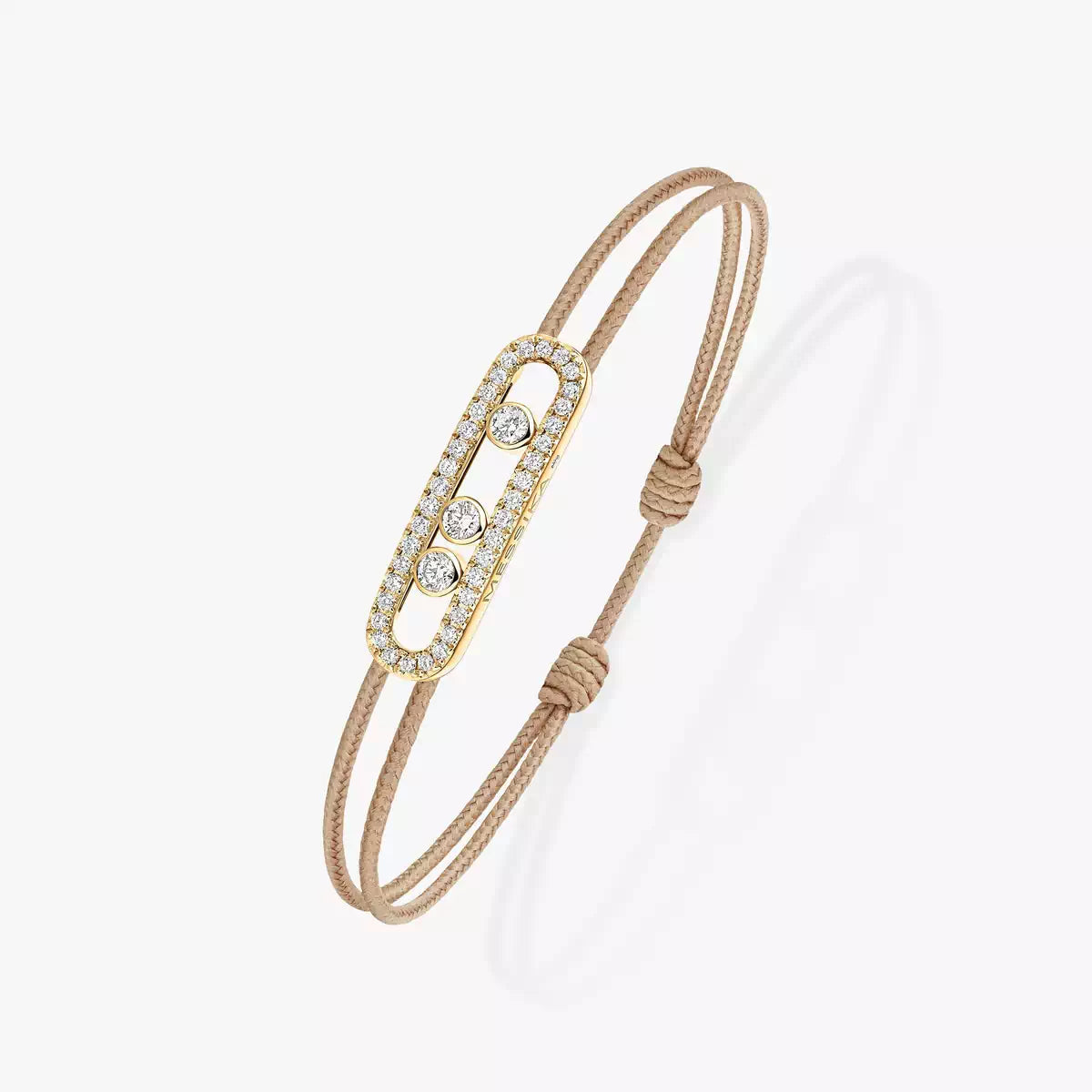 [Clover Jewelry]Messika Care(s) pink cord pavé bracelet