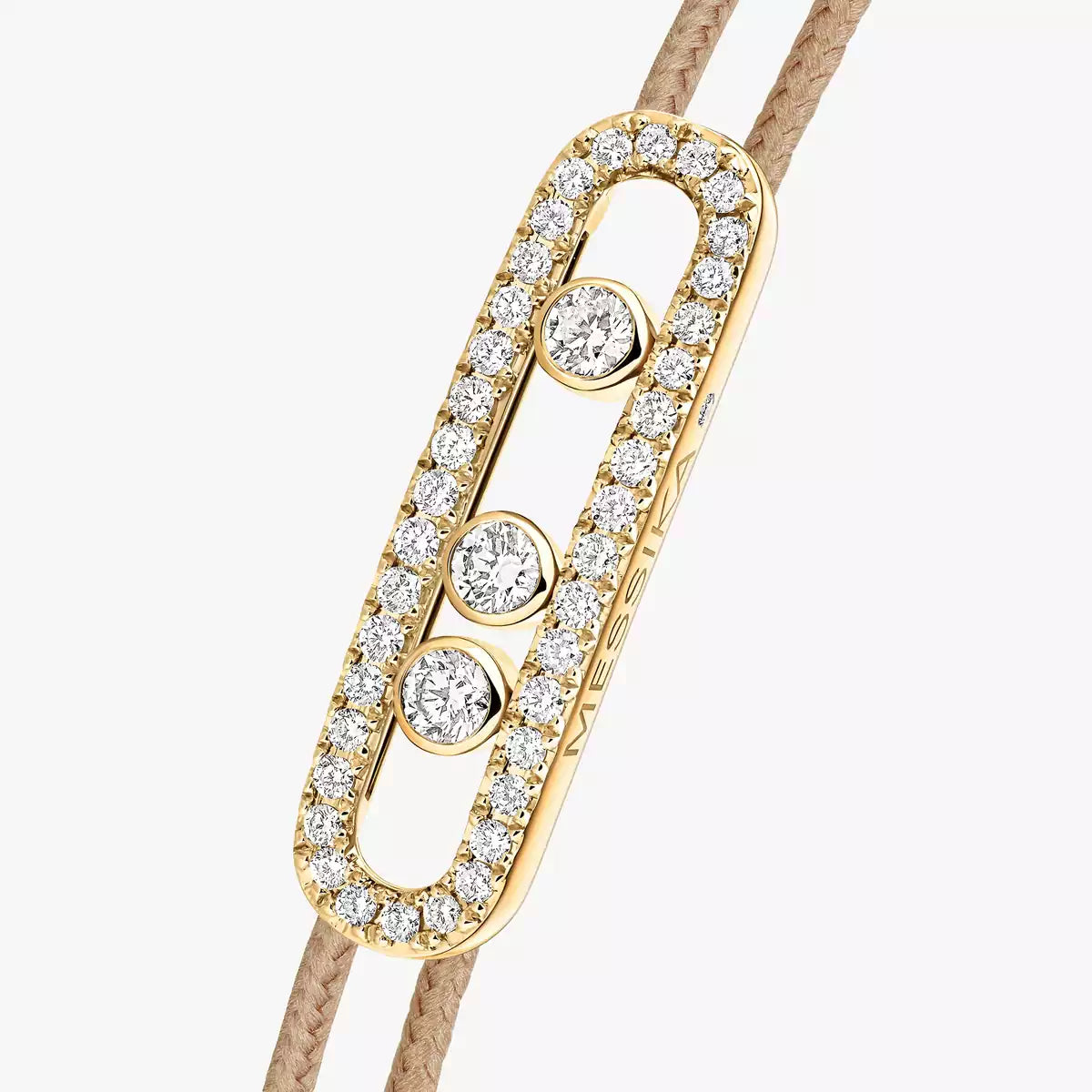 [Clover Jewelry]Messika Care(s) pink cord pavé bracelet