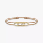 [Clover Jewelry]Messika Care(s) pink cord pavé bracelet