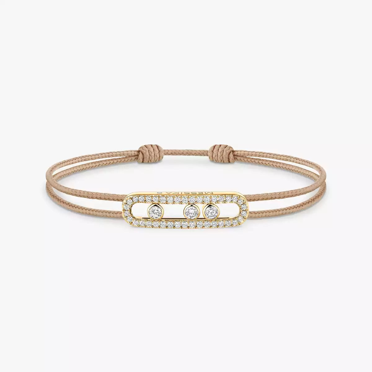 [Clover Jewelry]Messika Care(s) pink cord pavé bracelet