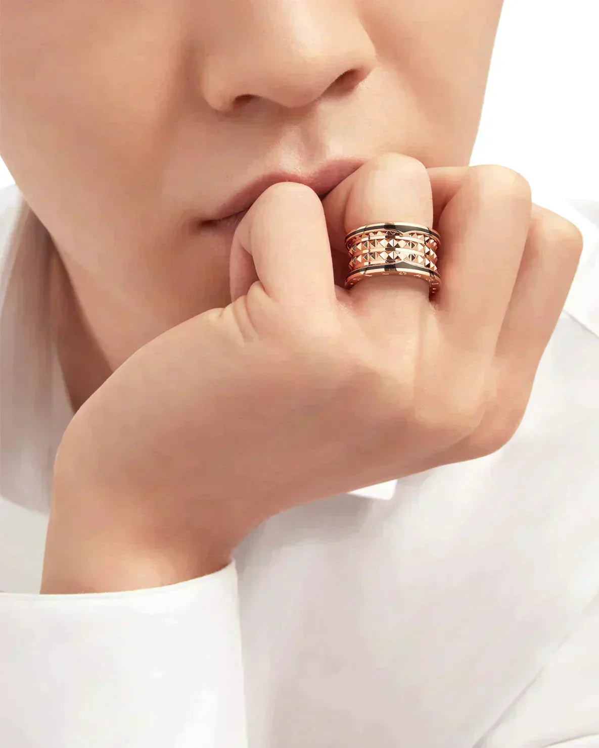 [Clover Jewellery]ZERO 1 ROCK SCHWARZE KERAMIK ROSA GOLD GROSSES MODELL