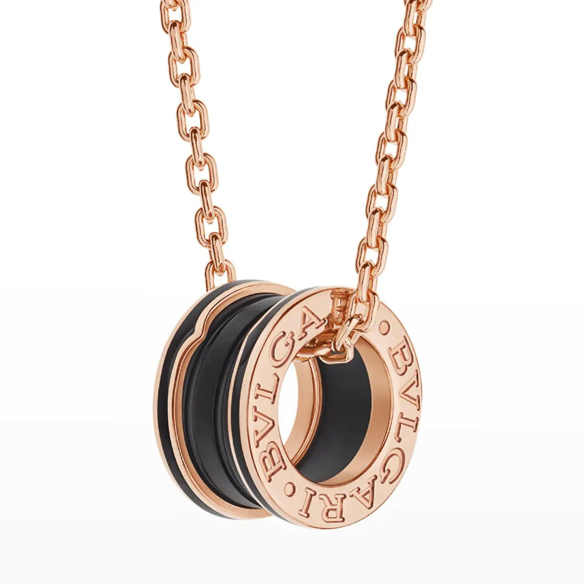 [Clover Jewelery]ZERO 1 BLACK CERAMIC PINK GOLD NECKLACE