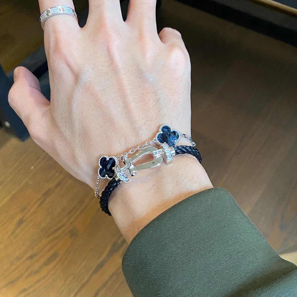 [Clover Jewelry]CLOVER 5 MOTIV PIETERSIT SILBERNES ARMBAND