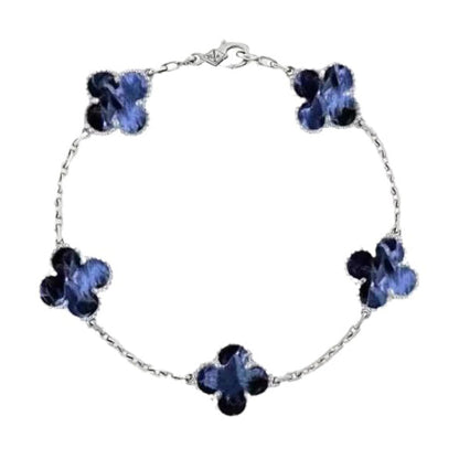 [Clover Jewelery]CLOVER 5 MOTIF PIETERSITE SILVER BRACELET