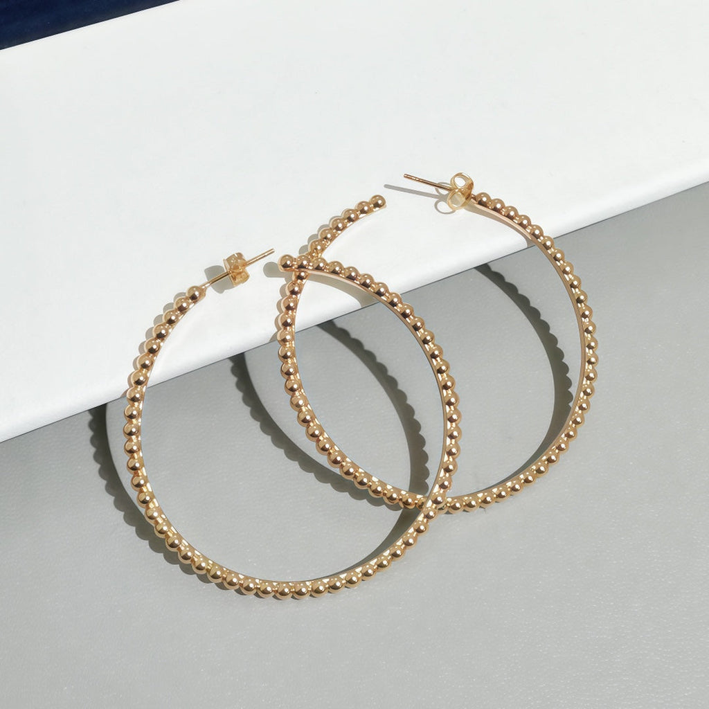 [Clover Jewelry] SMOOTH BEAD STUD EARRINGS