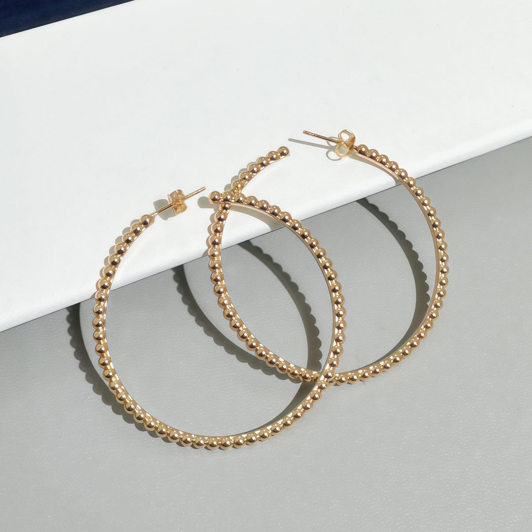 [Clover Jewelry] SMOOTH BEAD STUD EARRINGS