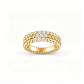 [Clover Jewelry] THREE-ROW DIAMOND RING