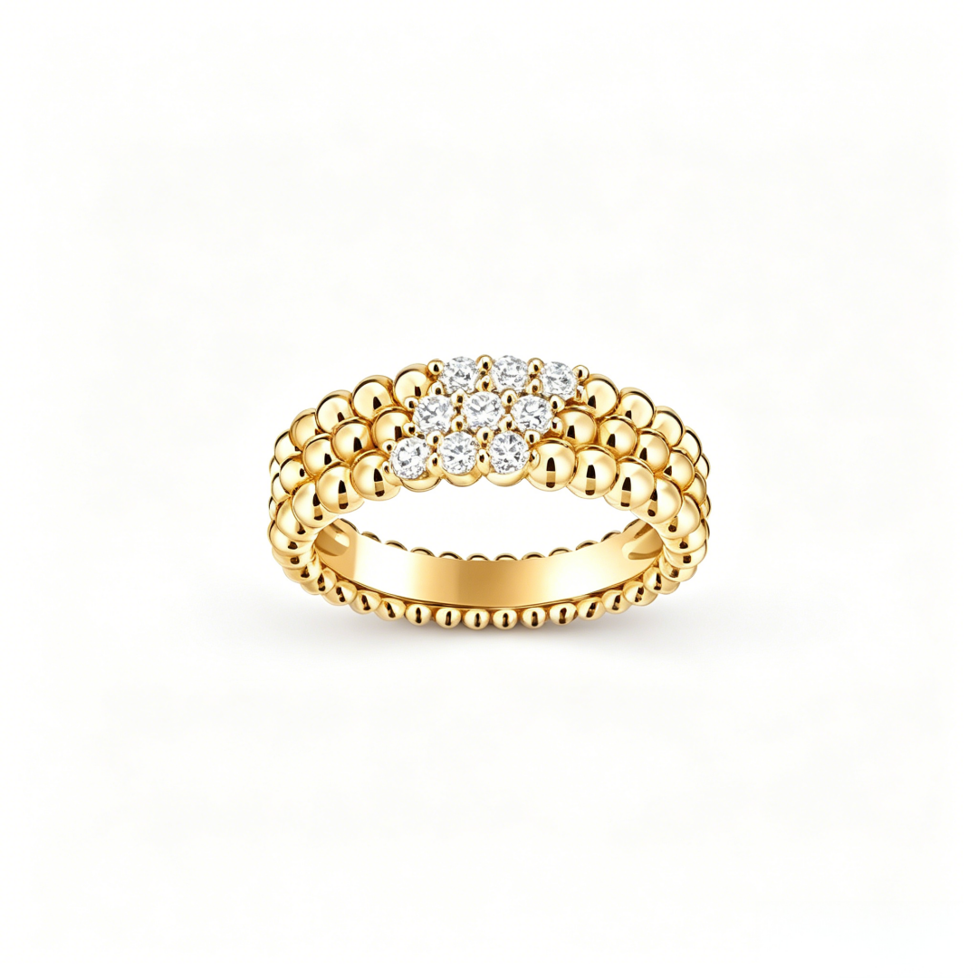 [Clover Jewelry] THREE-ROW DIAMOND RING