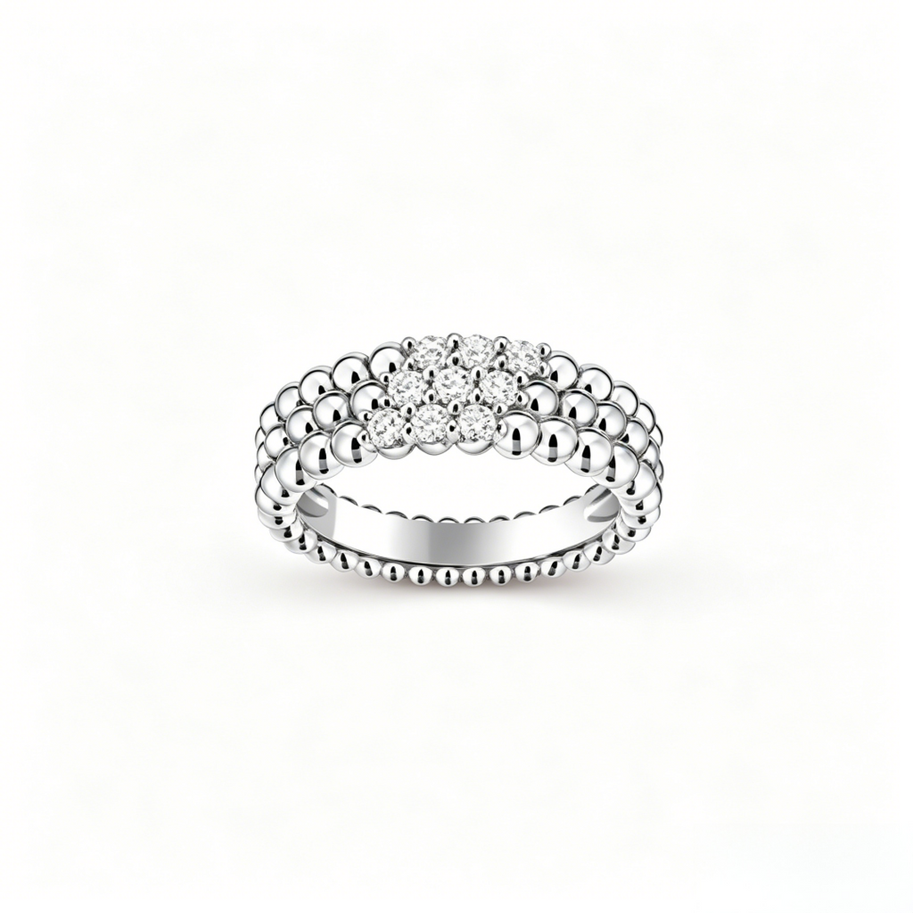 [Clover Jewelry] THREE-ROW DIAMOND RING