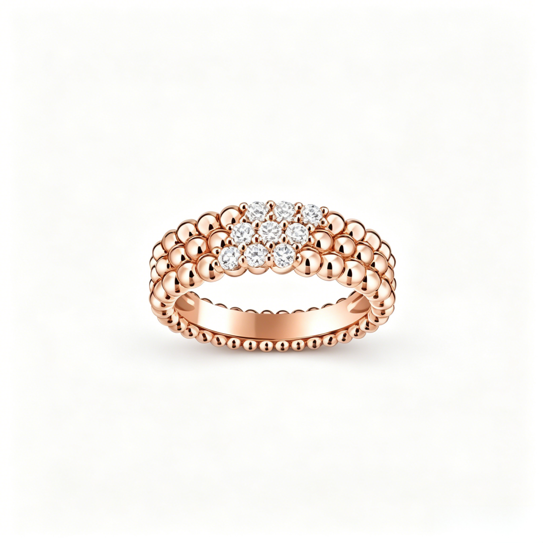 [Clover Jewelry] THREE-ROW DIAMOND RING