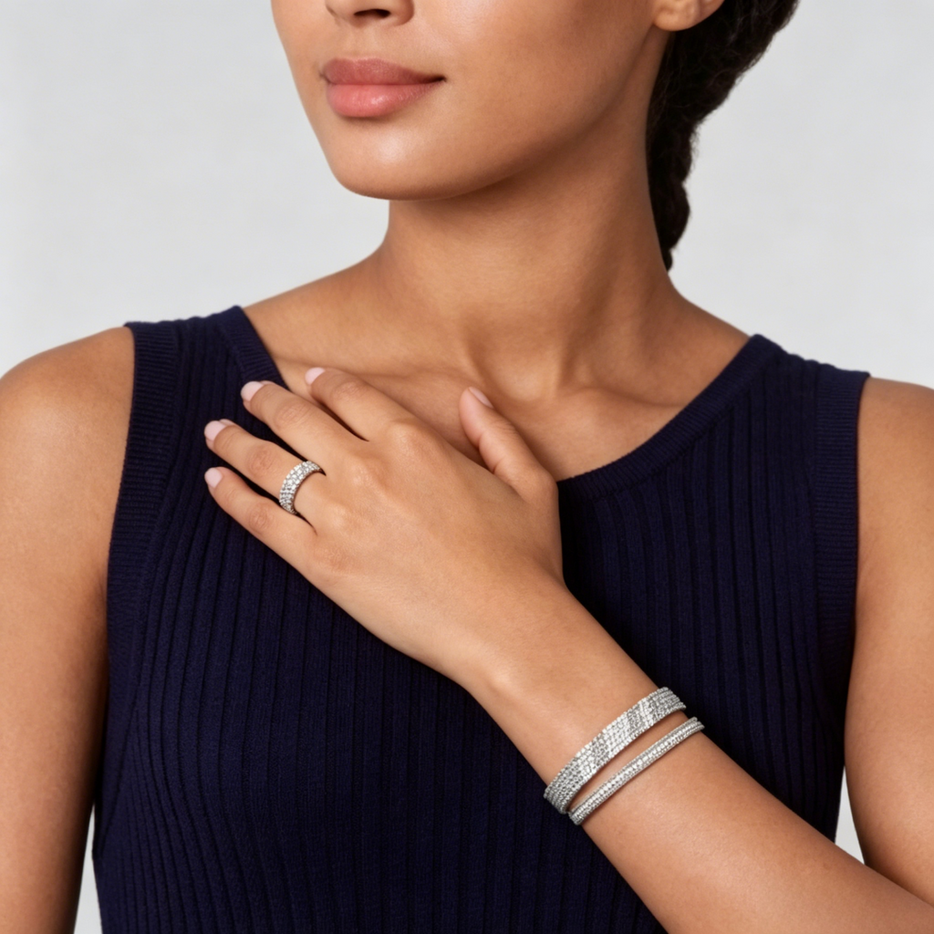 [Clover Jewelry] THREE-ROW DIAMOND RING