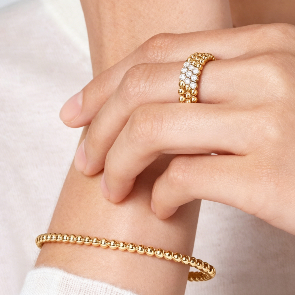 [Clover Jewelry] THREE-ROW DIAMOND RING