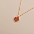 [Clover Jewelry]CLOVER MINI 9.5MM WHITE CARNELIANS NECKLACE